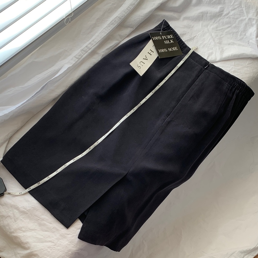 Navy  Blue silk Women's Skirt